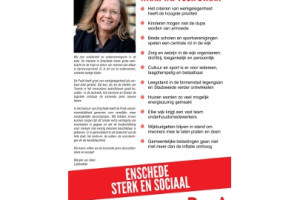 Flyer verkiezingsprogramma PvdA Enschede